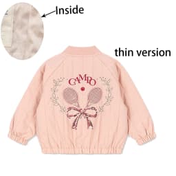 -Cute Fruit Kitten Candy Pattern Embroidered Winter Coat Zipper Baseball Jacket for Children Back Printed 2026 New Children Coat