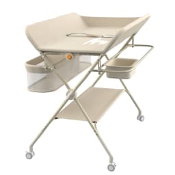 Changing Table with Wheels, with Storage Basket on Side Iron Frame, Max Load 25 kg for Newborns, Ergonomic Design, Storage, for Newborns