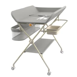 Changing Table with Wheels, with Storage Basket on Side Iron Frame, Max Load 25 kg for Newborns, Ergonomic Design, Storage, for Newborns