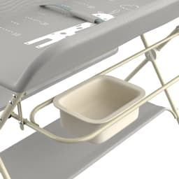 Changing Table with Wheels, with Storage Basket on Side Iron Frame, Max Load 25 kg for Newborns, Ergonomic Design, Storage, for Newborns