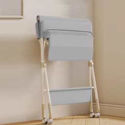 Changing Table with Wheels, with Storage Basket on Side Iron Frame, Max Load 25 kg for Newborns, Ergonomic Design, Storage, for Newborns