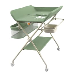 Changing Table with Wheels, with Storage Basket on Side Iron Frame, Max Load 25 kg for Newborns, Ergonomic Design, Storage, for Newborns