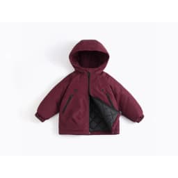 Kids Hooded Ski Jacket Winter Snow Coat Waterproof Windproof Outdoor Padded Jacket with Quilted Lining Boys Girls Warm Outwear