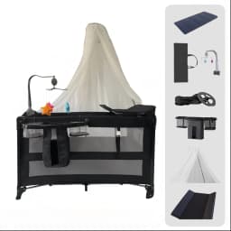 Newborn Baby Crib Portable Baby Crib Foldable Baby Bed Baby Cot Baby Bed Travel Cot Baby Playard Baby Bassinet Cradle for Newborns Cribs for Baby Nursery Center Baby Cot Bed, One-Touch Fold 3-Level Height Mesh Changing Station Storage Wheels