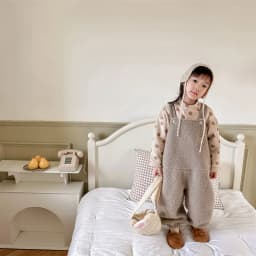 2025 New Winter Children Warm Lamb Fleece Overalls Cotton Girls Warm Trousers Fashion Boys Strap Pants Kids Casual Clothes
