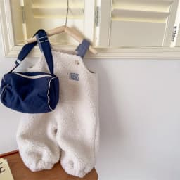 2025 New Winter Children Warm Lamb Fleece Overalls Cotton Girls Warm Trousers Fashion Boys Strap Pants Kids Casual Clothes