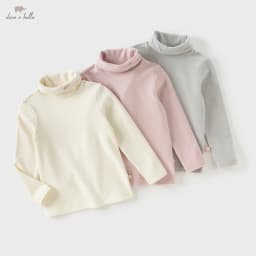 Dave Bella Children T-shirts Girls Baby Autumn Winter Fashion Casual Half High Collar Long sleeves Girls Base Layers DB4253764