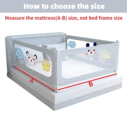 IMBABY Bed Guardrail Liftable Crib Protectors Adjustable Handrail Bed Safety Children Washable Baby Safety Bed Barrier Bumper