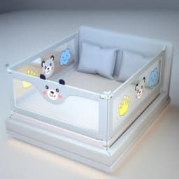 IMBABY Bed Guardrail Liftable Crib Protectors Adjustable Handrail Bed Safety Children Washable Baby Safety Bed Barrier Bumper