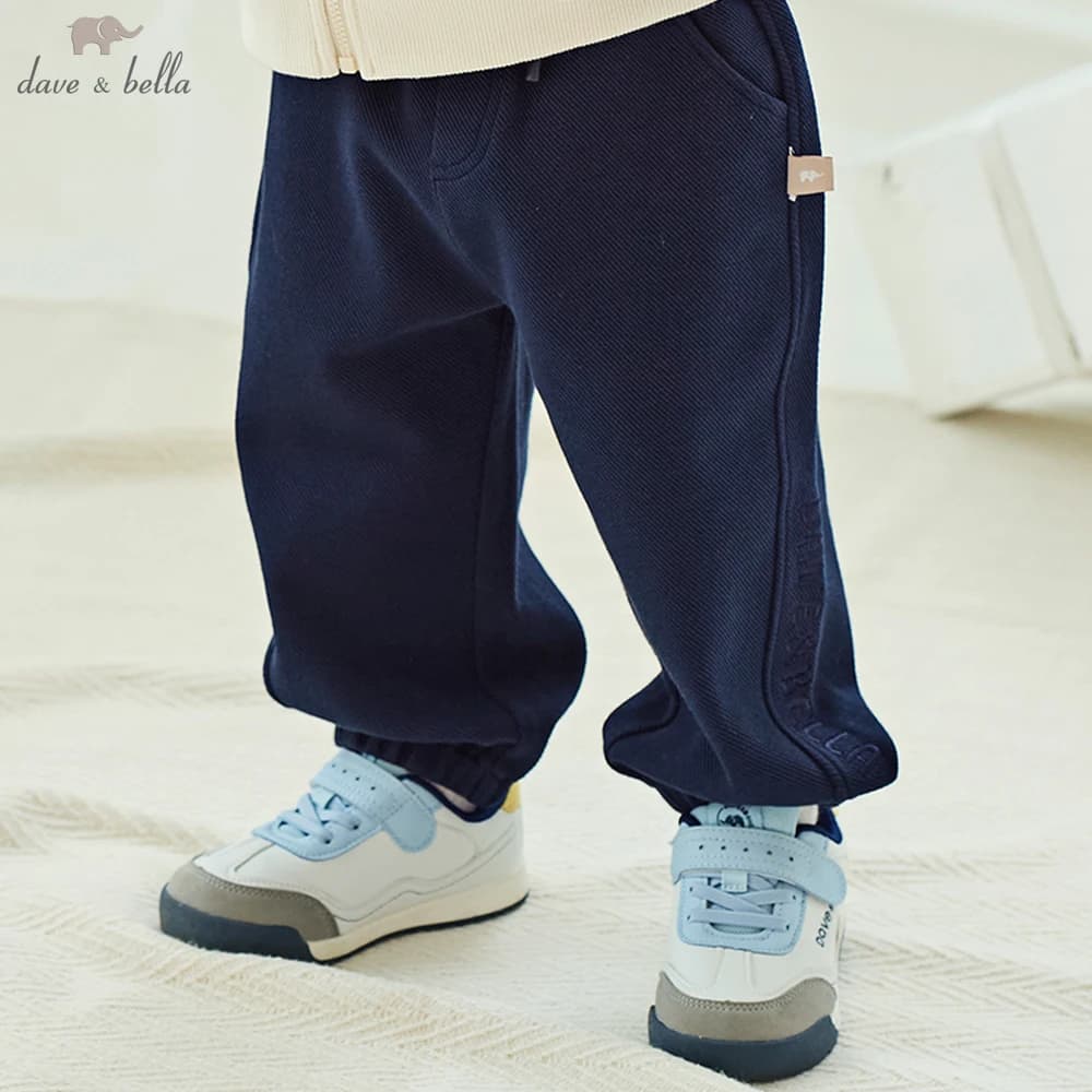 Dave Bella Children Knitted Jogger Pants Autumn Spring Boys Cotton Knitted Pants Elastic Waist Casual Sports Trousers DB3251818