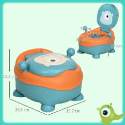 Zonekiz Portable Baby Potty for 6-36 Months with Lid 35.6X35.7X22.2 cm Blue