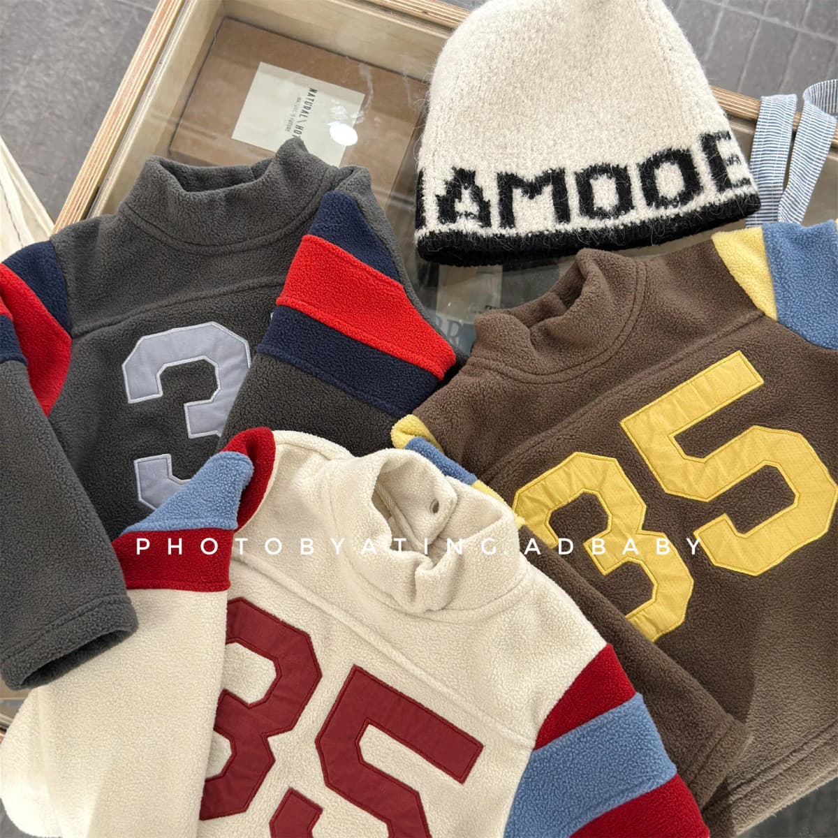2025 Winter New Children Fleece Sweatshirt Baby Fashion Letter Tops Boys Girls Warm Pullover Baby Long Sleeve Casual Sweatshirt
