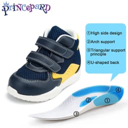 Toddler First Walking Shoes Kids Orthotic Sneakers for Boys Girls Princepard AFO Leather Corrective Trainers with Arch Support