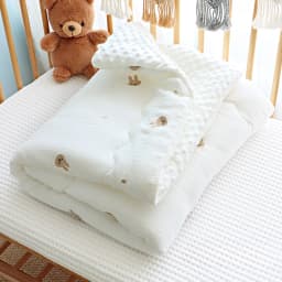 100/150cm Winter Thick Muslin Cotton Embroidered Bear Tiger Baby Duvet Newborn Thermal Comforter Baby Crib Blanket with Filler
