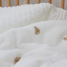 100/150cm Winter Thick Muslin Cotton Embroidered Bear Tiger Baby Duvet Newborn Thermal Comforter Baby Crib Blanket with Filler