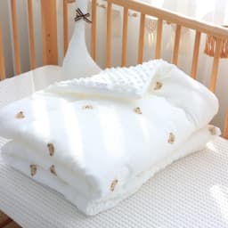 100/150cm Winter Thick Muslin Cotton Embroidered Bear Tiger Baby Duvet Newborn Thermal Comforter Baby Crib Blanket with Filler