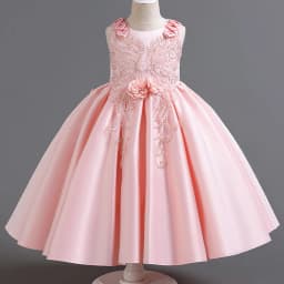 Summer New Girl's Sleeveless Sticker Party Princess Dress Birthday Wedding Children's Day School Graduation Evening Dress