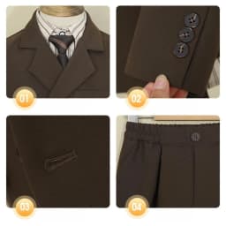 Casual Handsome Kids Suit Set 6 Pieces 90-160cm Notched Lapel Boys Formal Suits For Piano Performance Stylish Party Tuxedo