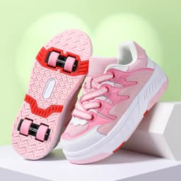 Children's Skateboard Shoes Walking Rolling Dual-Use Comfortable Wear-resistant Outdoor Roller Skate Sneakers Girls Boys 4 Wheel