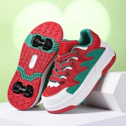 Children's Skateboard Shoes Walking Rolling Dual-Use Comfortable Wear-resistant Outdoor Roller Skate Sneakers Girls Boys 4 Wheel