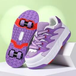 Children's Skateboard Shoes Walking Rolling Dual-Use Comfortable Wear-resistant Outdoor Roller Skate Sneakers Girls Boys 4 Wheel