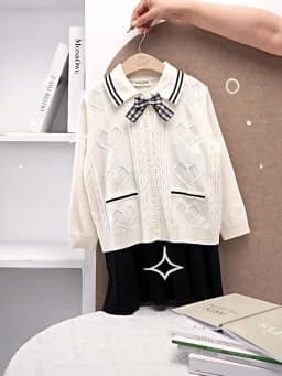 Dave Bella Children 2PCS Sweater Skirt Sets Girls Long Sleeve Cardigan Princess Skirt Party Clothes Top Dress Suits DK3241333