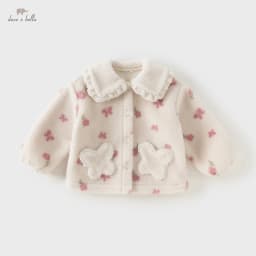 Dave Bella Children Coat Autumn Winter Baby Girls Fashion Sweet Warm Top Thick Floral Print Outerwear Girls' Clothing DB4254638