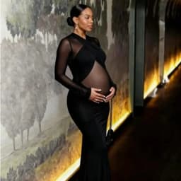 Black Sheer Maternity Dress, Mesh Long Sleeve Bodycon Maxi Gown for Bump Revealing Photoshoot, Sexy Pregnancy Evening Wear