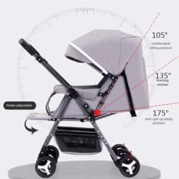 Twin Stroller, Double Seat/double Recline Stroller, Foldable, Suitable for Two People and Can Be Taken Into Elevators.