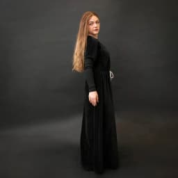 Shabbos Teen/Woman Dress Winter Robe Short Sleeves Clothing Waist 2 Cord Strings Girls Black Velour Dress Sizes XS-XXXL