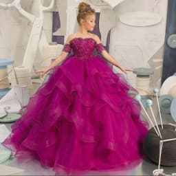 Dress for girls Party Flower Kids Ball Gown Tulle Off Shoulder Children Birthday Wedding Dresses First Communion Gown Clothing