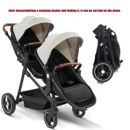 Twins Baby Strollers Small Size Folded Carried on Airplanes. Double Kids Baby Carrier Multifunctional Lightweight