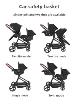 Twins Baby Strollers Small Size Folded Carried on Airplanes. Double Kids Baby Carrier Multifunctional Lightweight