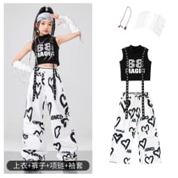 Girls K-pop Crop vest Top Love Pants Street Dance Skirts Kids Hip Hop Streetwear Children Jazz Costumes Girl Group Clothes Sets