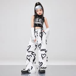 Girls K-pop Crop vest Top Love Pants Street Dance Skirts Kids Hip Hop Streetwear Children Jazz Costumes Girl Group Clothes Sets