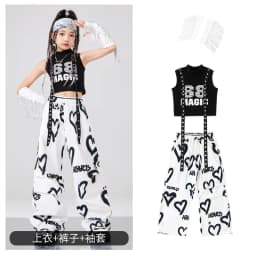 Girls K-pop Crop vest Top Love Pants Street Dance Skirts Kids Hip Hop Streetwear Children Jazz Costumes Girl Group Clothes Sets