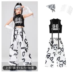 Girls K-pop Crop vest Top Love Pants Street Dance Skirts Kids Hip Hop Streetwear Children Jazz Costumes Girl Group Clothes Sets