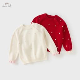 Dave Bella Girls Baby Autumn Winter Sweater Pullover Charm Cute Children Long Sleeve Sweet Knitted Top Cardigan Party DB4254247