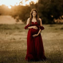 Maternity Photography Studio Costumes Wine Red Elegant Chiffon Dress Photo Shoot Dress For Pregnant Women