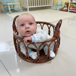 Newborn Photo Prop: Handwoven Indonesian Rattan Basket for Boys & Girls. Studio & Family Photography. Decor Basket
