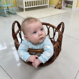 Newborn Photo Prop: Handwoven Indonesian Rattan Basket for Boys & Girls. Studio & Family Photography. Decor Basket