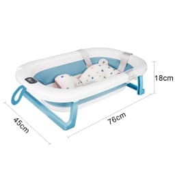 Foldable Baby Bathtub With Bath Mat, Baby Bathtub With Integrated Thermometer, Portable Baby Bathtub For Babies From 0-36 Months