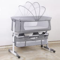 Baby Bed 3-in-1 Co-Sleeping Crib with Mattress and Mosquito Net, Adjustable Height, 1 to 36 Months, Mobile Co-Sleeping Crib