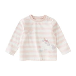 Dave Bella Pure Cotton T-shirt for Children Striped Pullover Top Casual Girls Bottom Top Fashion Soft Butterfly Print DB3262931