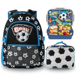 3 Pcs Kids Backpack Set for Girls School Bag, Lightweight Elementary, Large Capacity & Water-Resistant, with Lunch Bag&Lunch Box