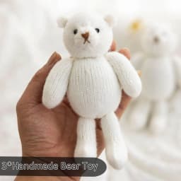 Handmade Crochet Teddy Bear Newborn Photography Props, Cute Crochet Knitted Photography Props for Baby Accessories for Posing