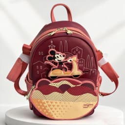 Loungefly Disney Mickey Mouse Ear Pu Leather Women's Backpack Castle Cosplay Leisure Travel Bag Mini Children's Schoolbag