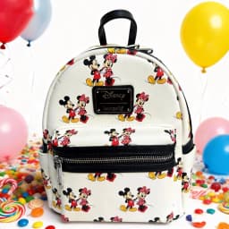 Loungefly Disney Mickey Mouse Ear Pu Leather Women's Backpack Castle Cosplay Leisure Travel Bag Mini Children's Schoolbag