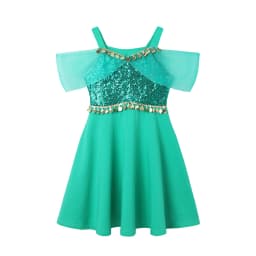 Muababy Jasmine Aladdin Princess Dress for Girls Cosplay Costume Birthday Party Fancy Outfit Toddler Kids Fairy Tale Vestid0