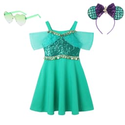Muababy Jasmine Aladdin Princess Dress for Girls Cosplay Costume Birthday Party Fancy Outfit Toddler Kids Fairy Tale Vestid0